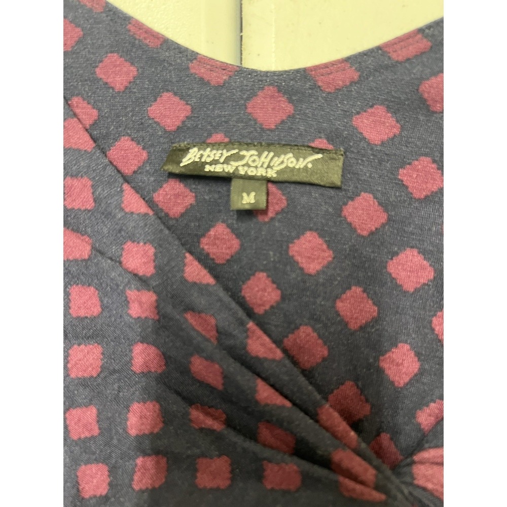 Vintage Betsey Johnson Dress Purple Lattice Babydoll Midi Size M 90s‎ Y2K Preppy - Picture 6 of 11